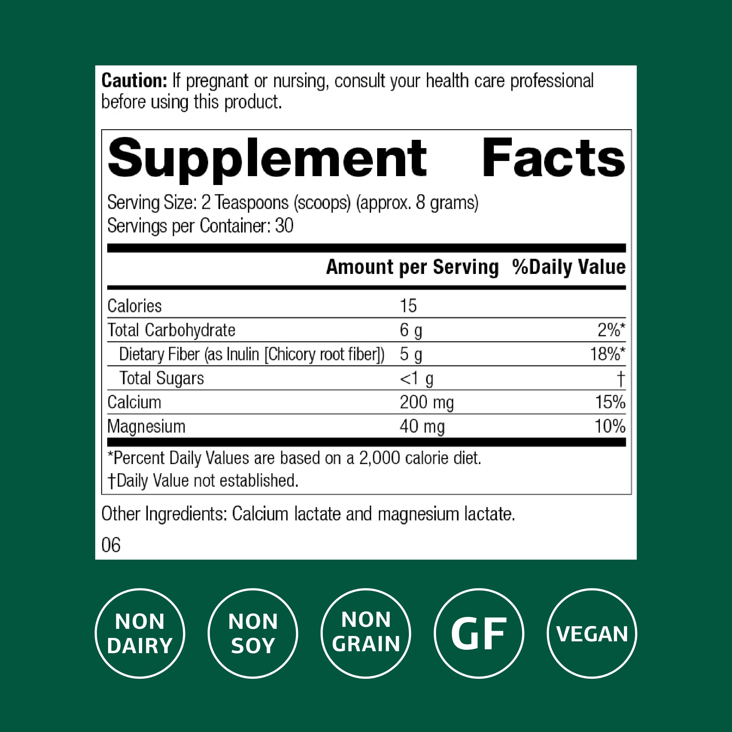 Standard Process Prebiotic Inulin bottle highlighting immune support in the gut