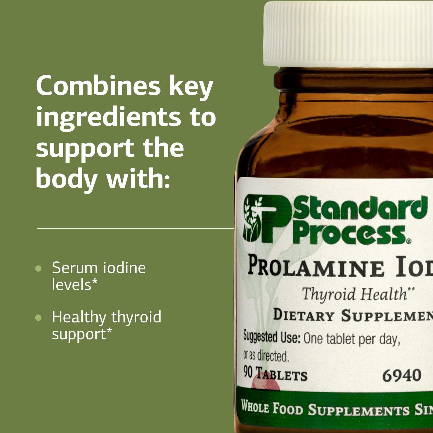 Back label on Prolamine Iodine bottle with iodine content