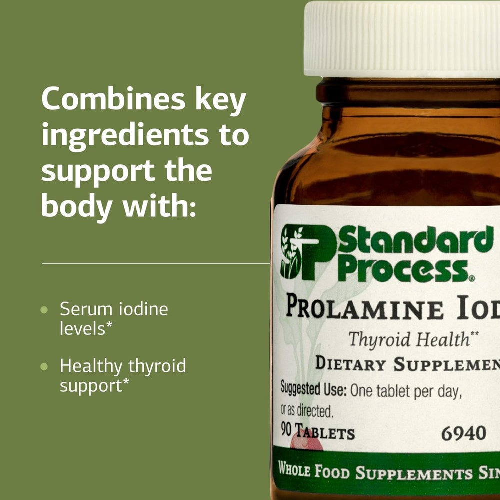 Back label on Prolamine Iodine bottle with iodine content