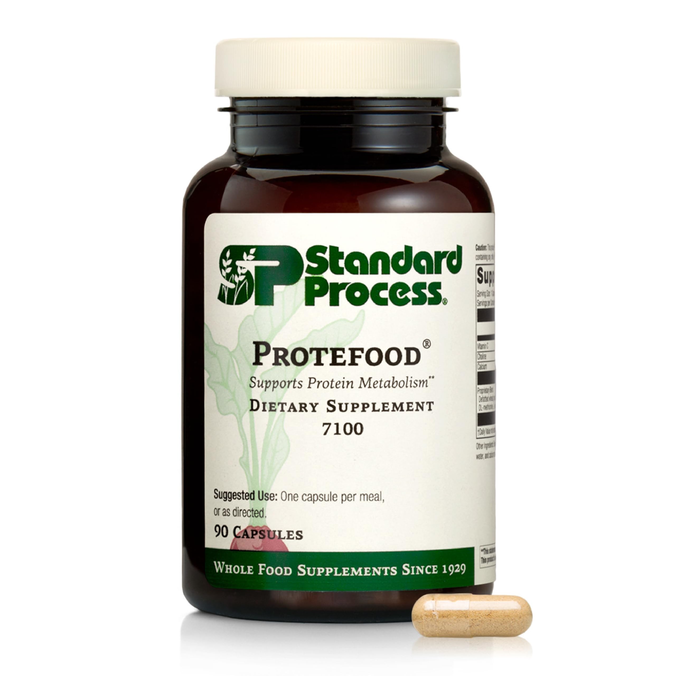 Standard Process Protefood bottle front showing product details and potential bone health support