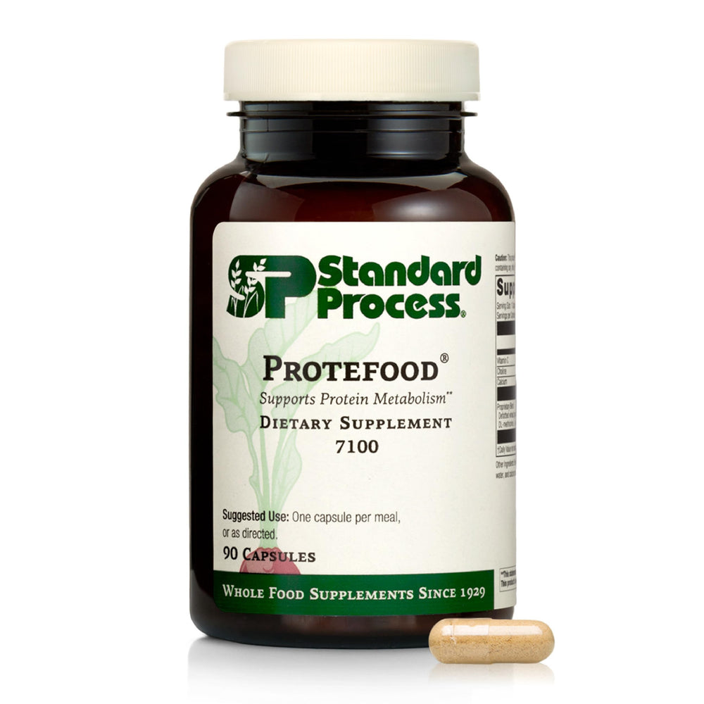 Standard Process Protefood bottle front showing product details and potential bone health support