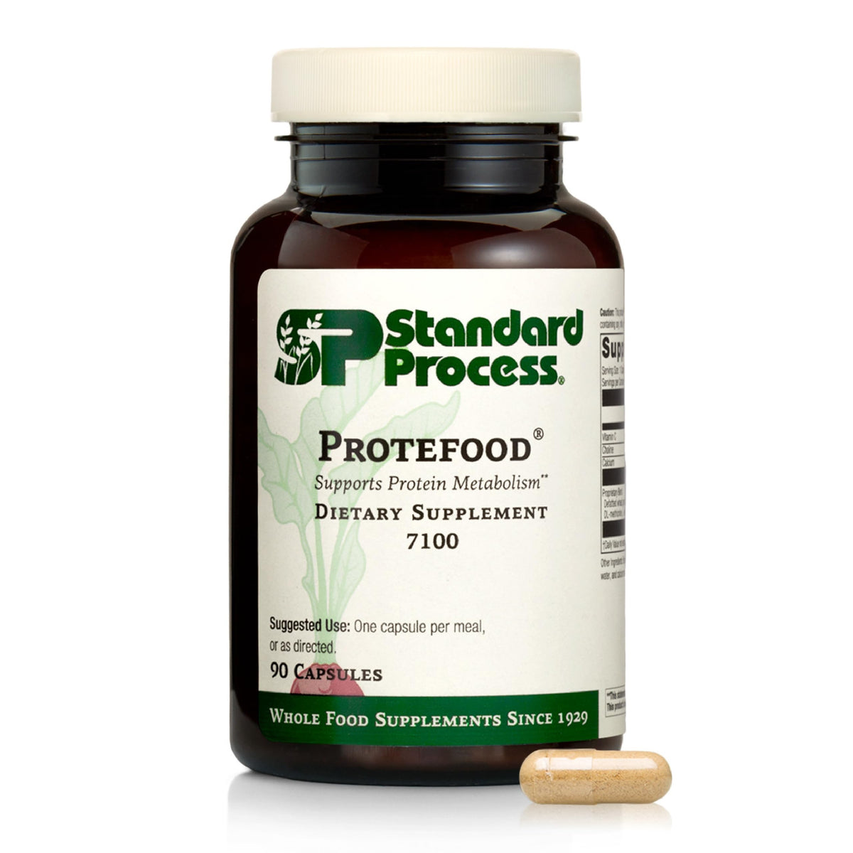 Standard Process Protefood bottle front showing product details and potential bone health support