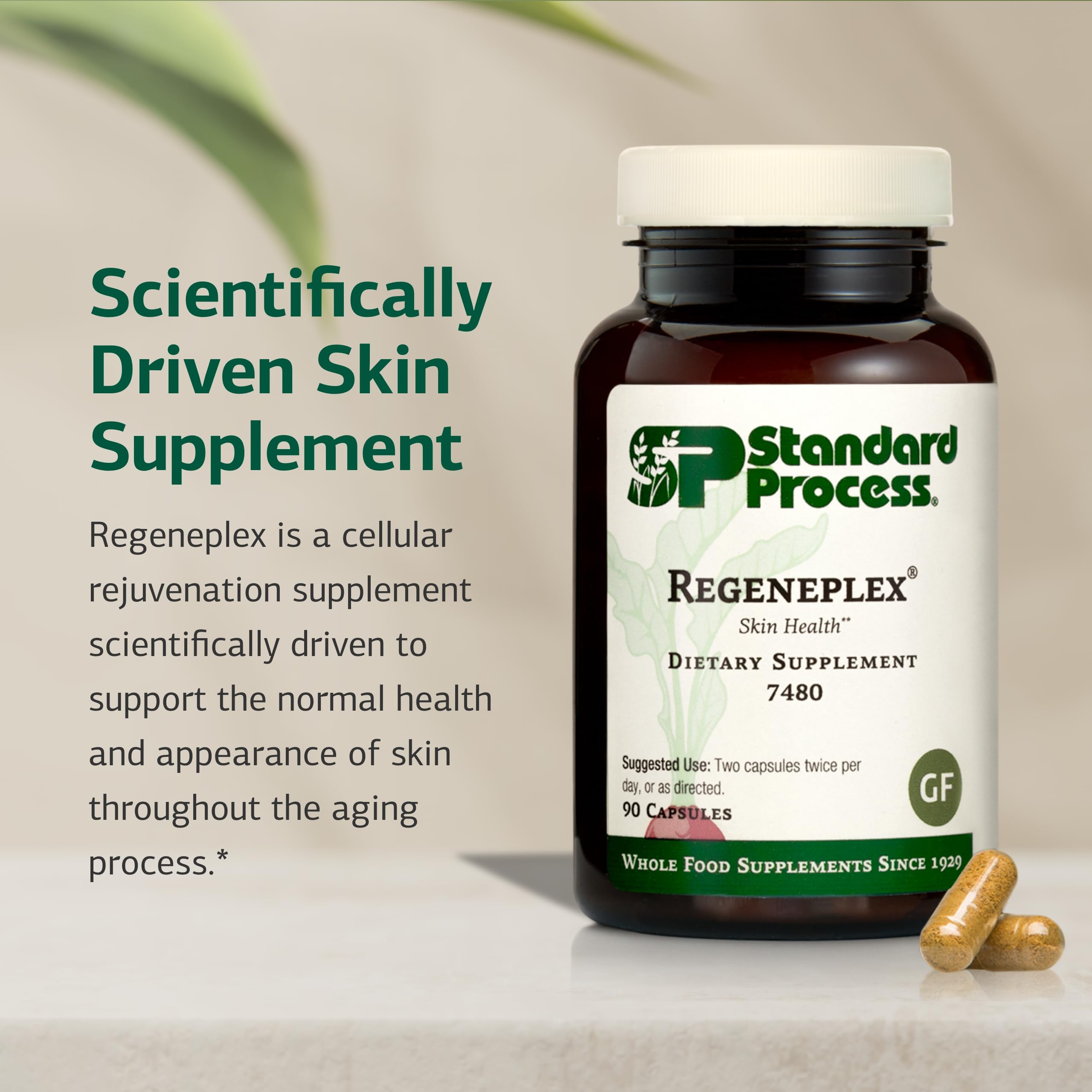 Standard Process Regeneplex label emphasizes gluten-free formulation for dietary needs