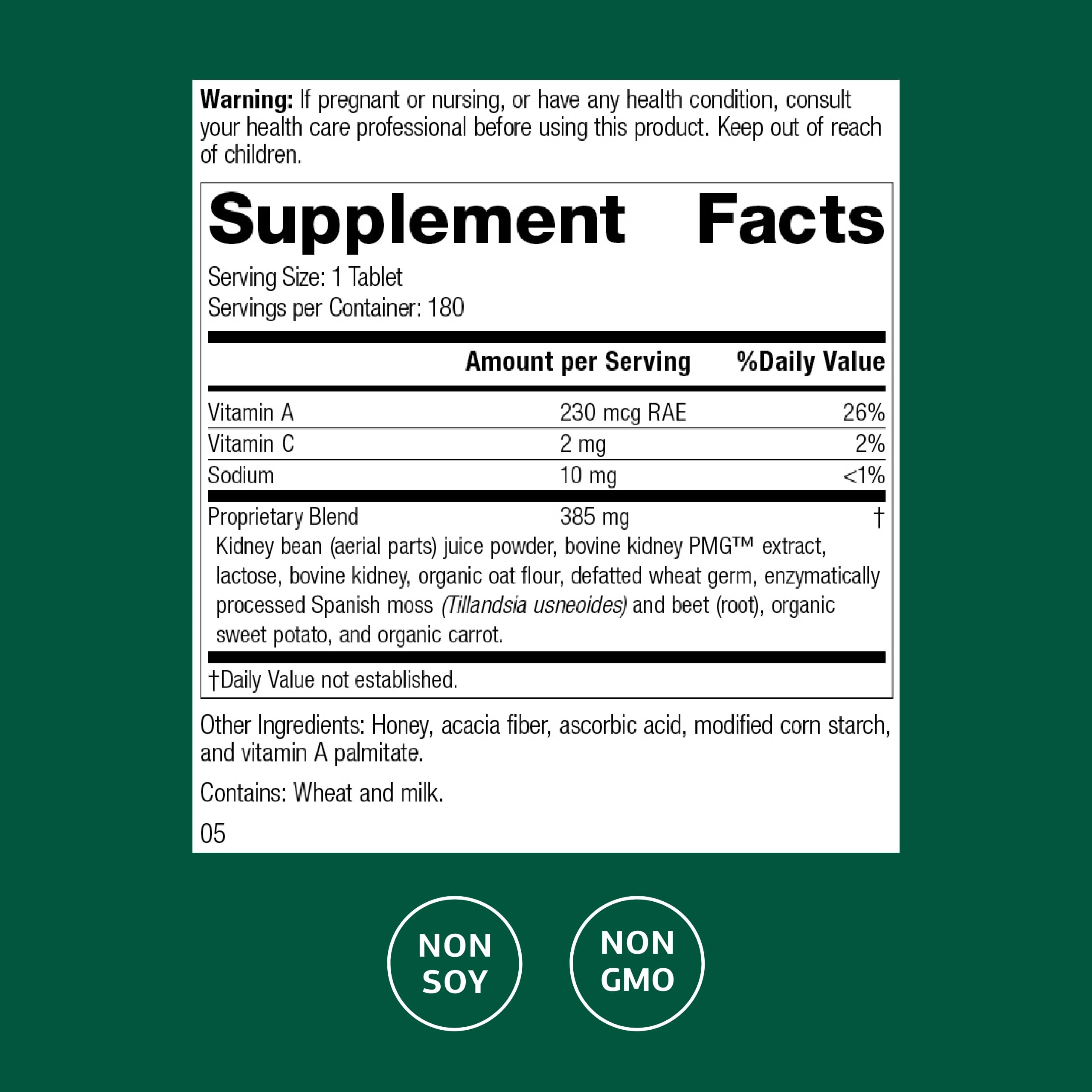 Standard Process Renafood bottle label emphasizes whole-food ingredients.