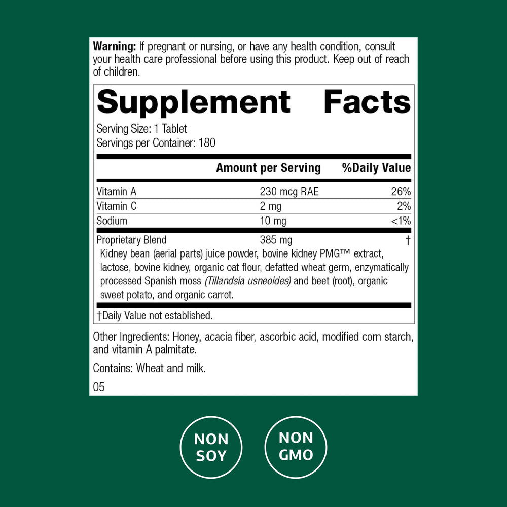 Standard Process Renafood bottle label emphasizes whole-food ingredients.