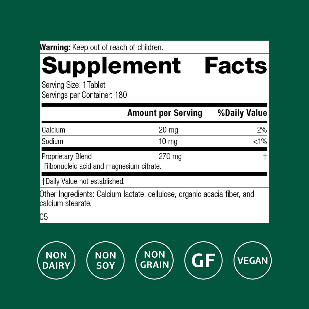 Standard Process RNA tablets close-up showing small, easy-to-take dietary supplement.