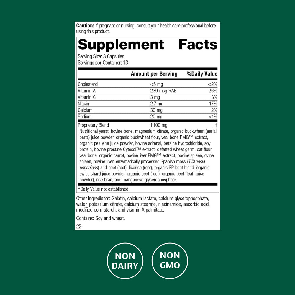 Rumaplex bottle label from Standard Process showing vitamin content.