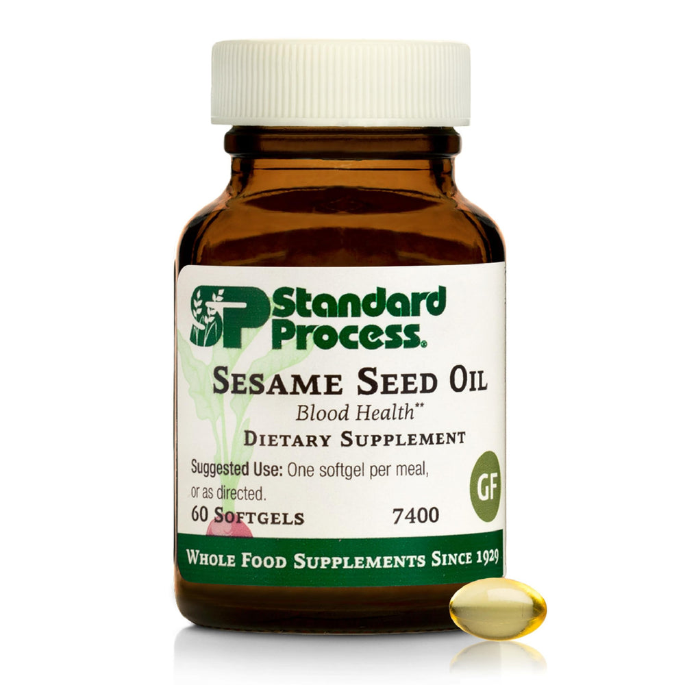 Standard Process Sesame Seed Oil bottle with 60 softgels for immune support