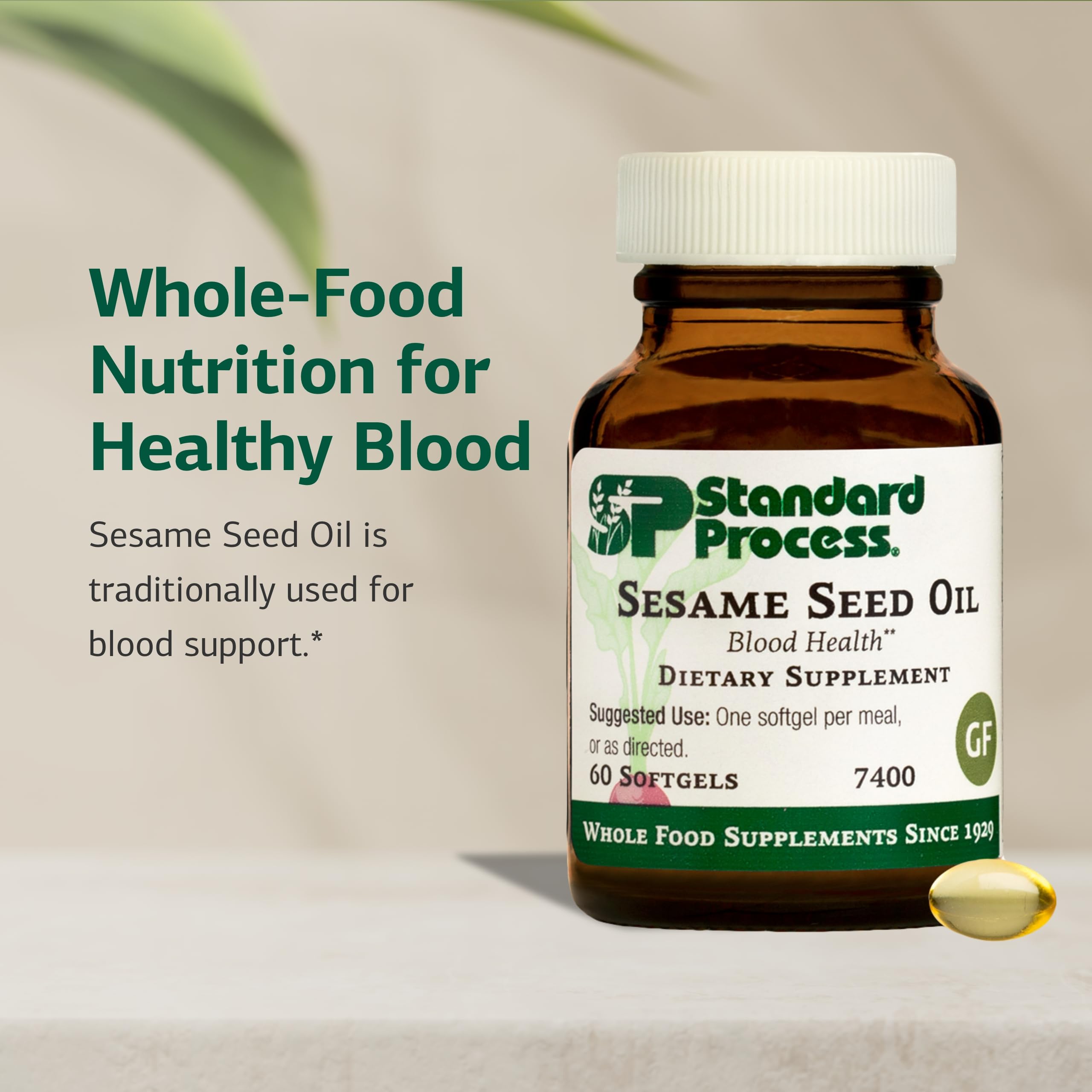 Standard Process Sesame Seed Oil softgels close-up for convenient use