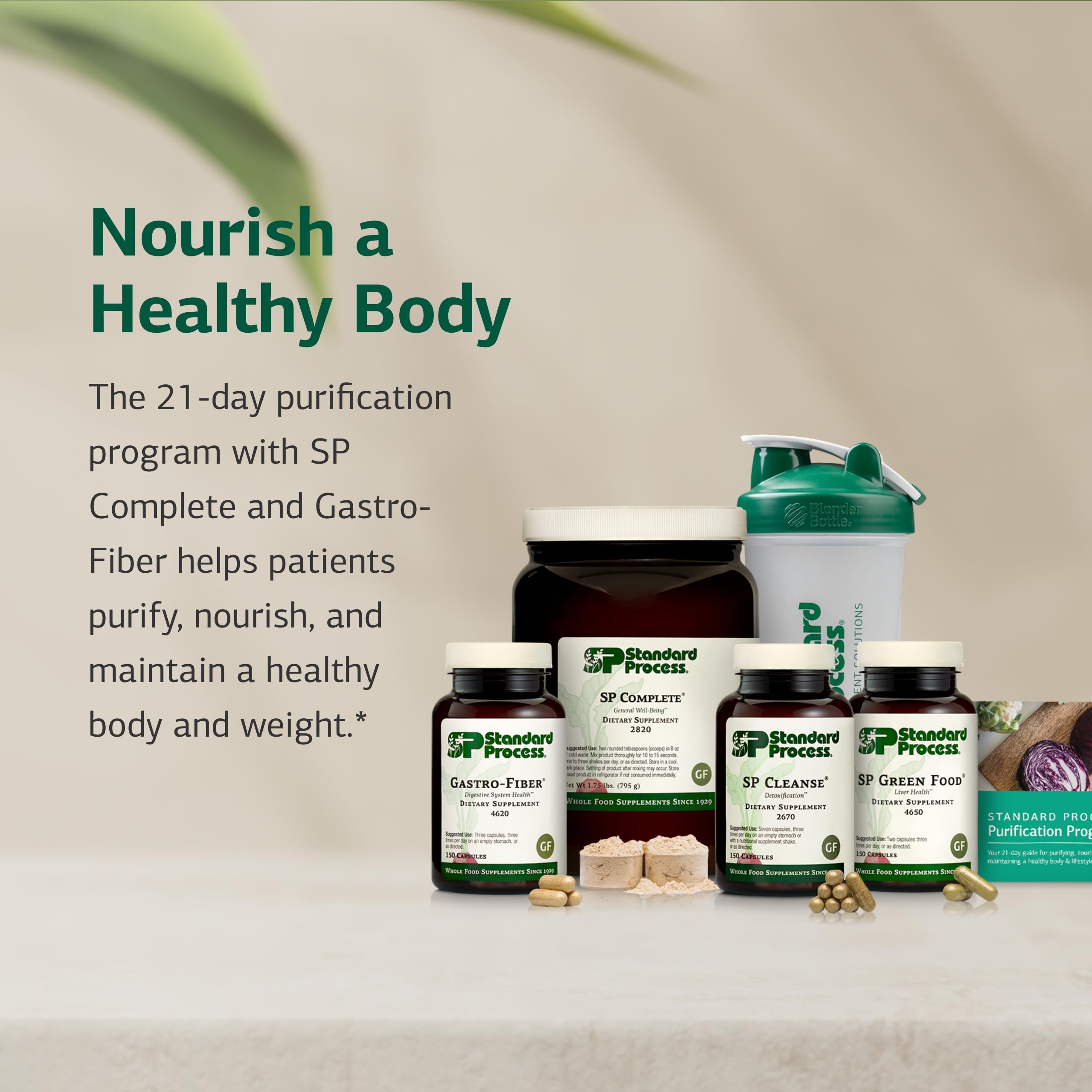 Standard Process SP Complete powder container with clear nutrition labeling.