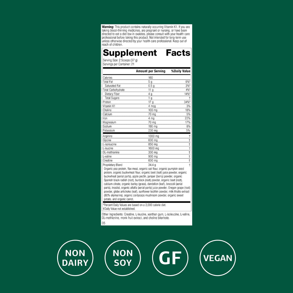 Standard Process SP Detox Balance powder scoop with pea protein mix for detox support.