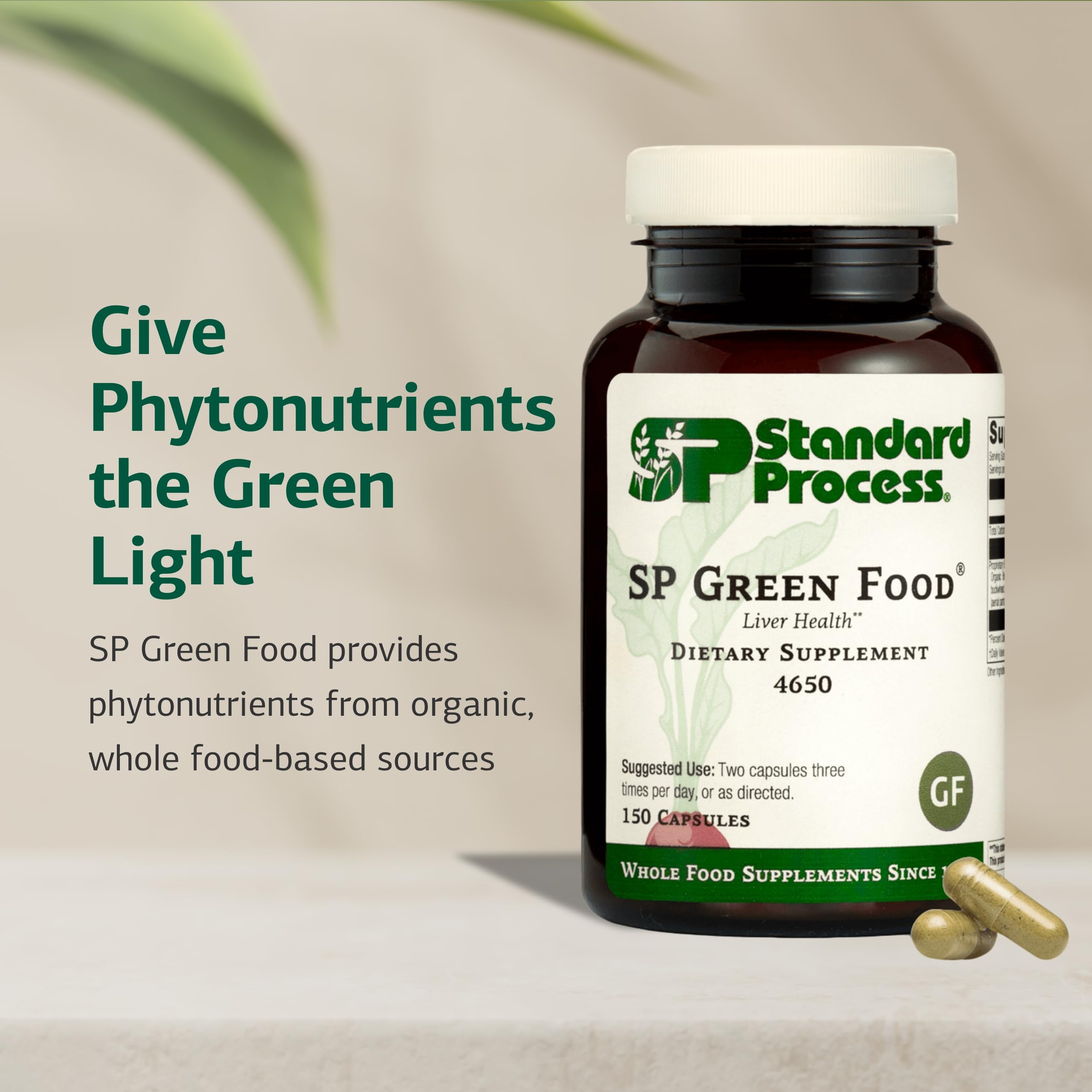 SP Green Food ingredients include alfalfa, Brussels sprouts, and kale.