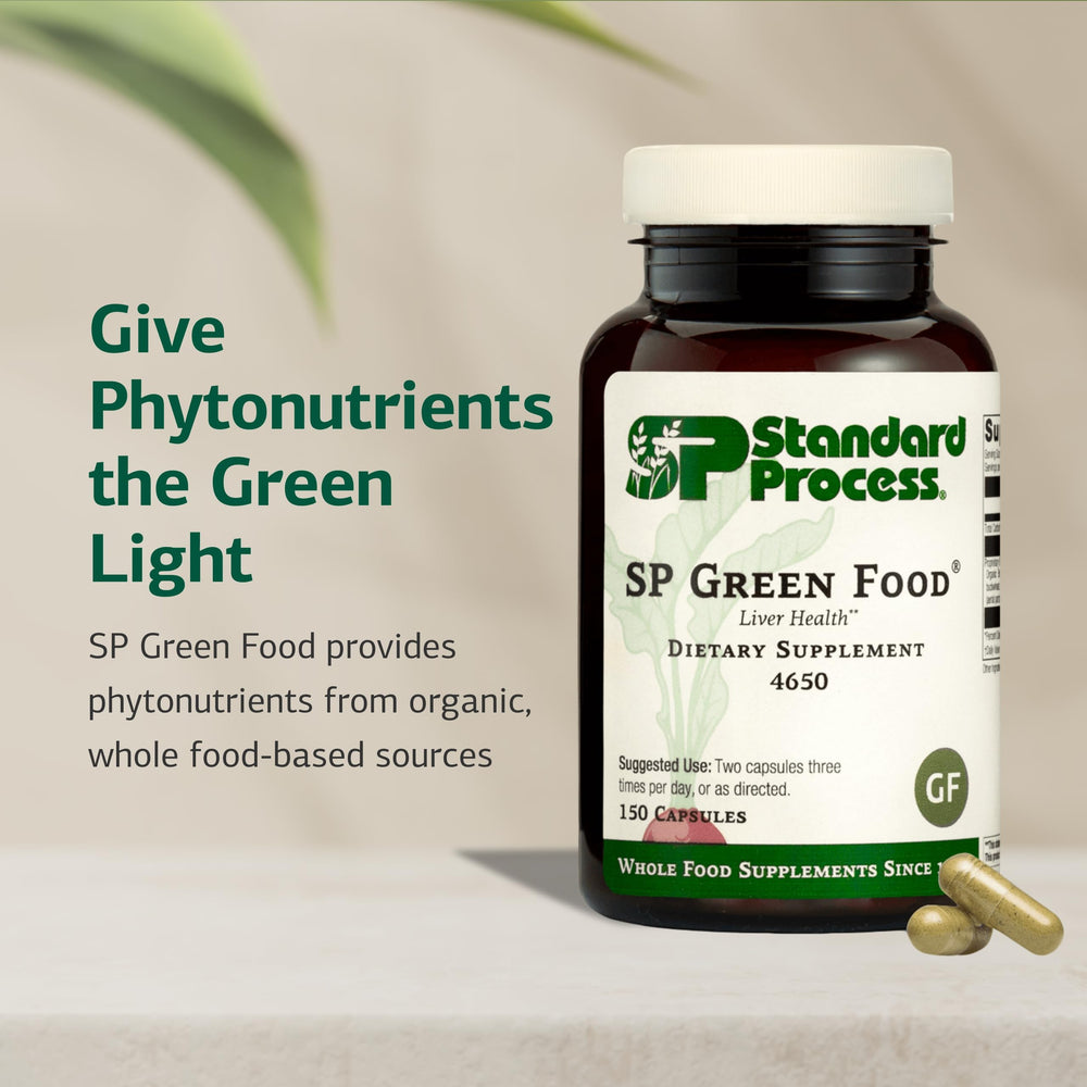 SP Green Food ingredients include alfalfa, Brussels sprouts, and kale.