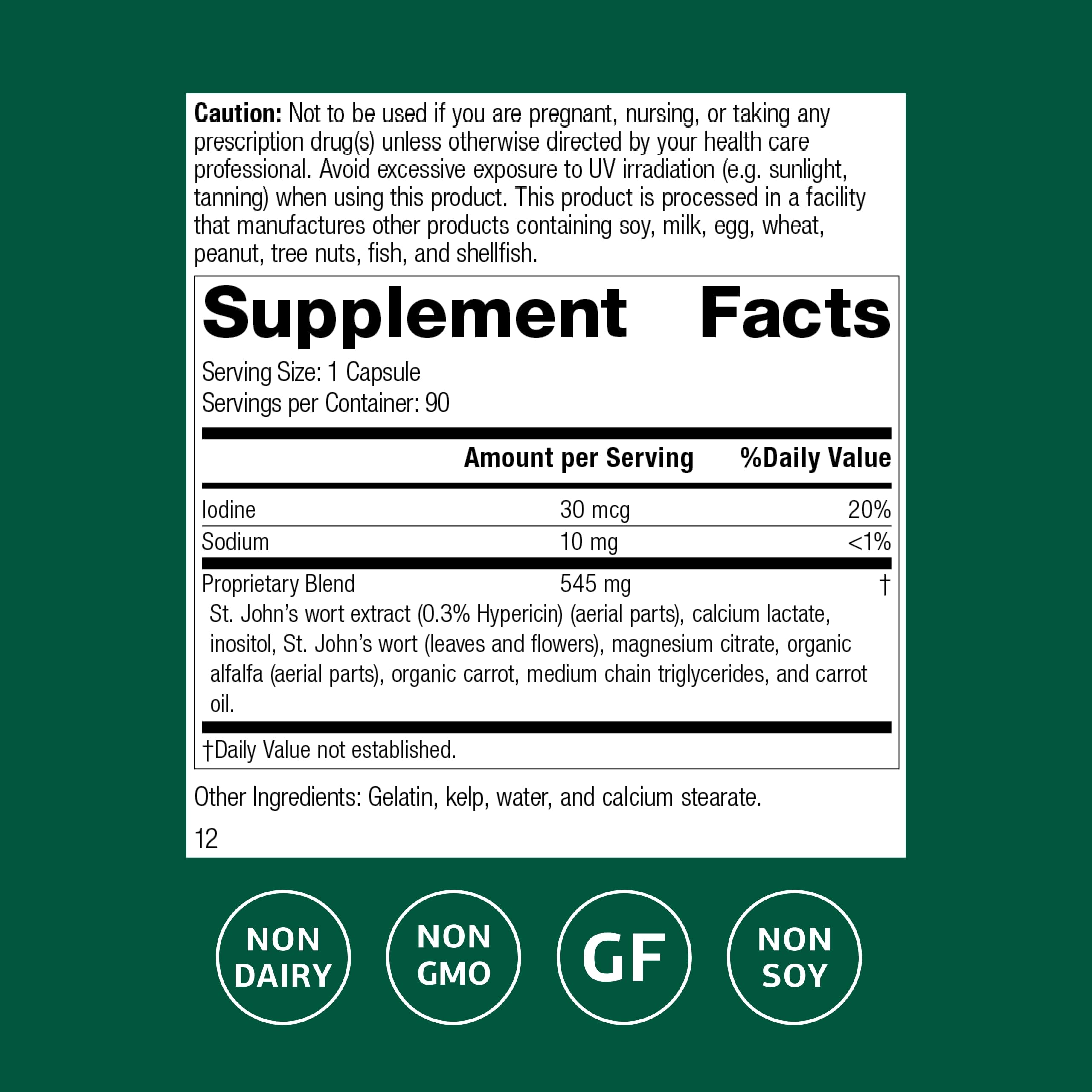 Closeup of St. John's Wort-IMT capsules for daily wellness use