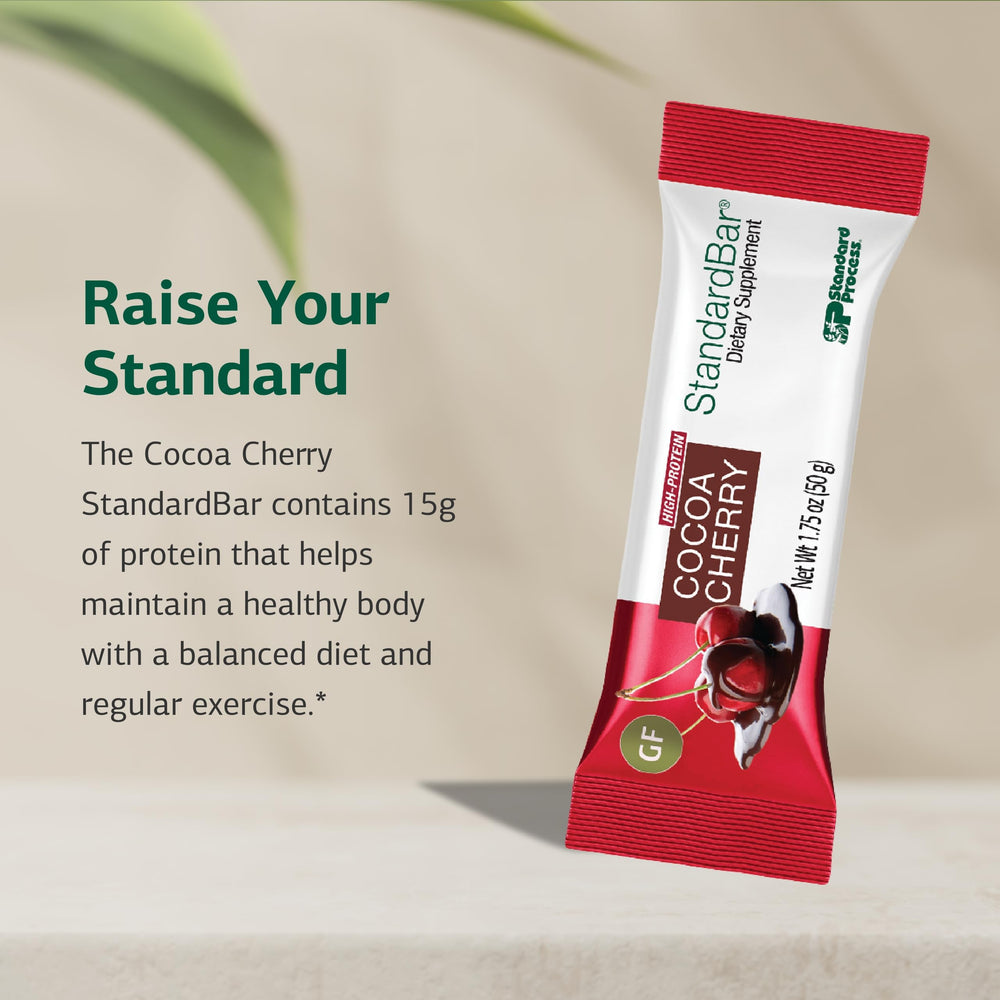 Standard Process StandardBar Cocoa Cherry ingredients, whole-food base with natural flavors