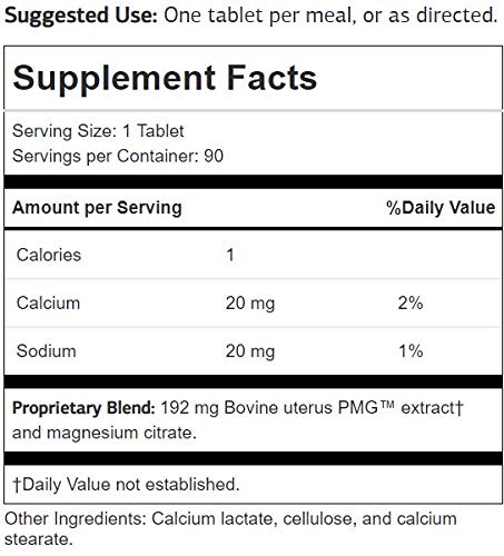 Standard Process Utrophin PMG 90 tabs packaging view highlighting support for reproductive health.