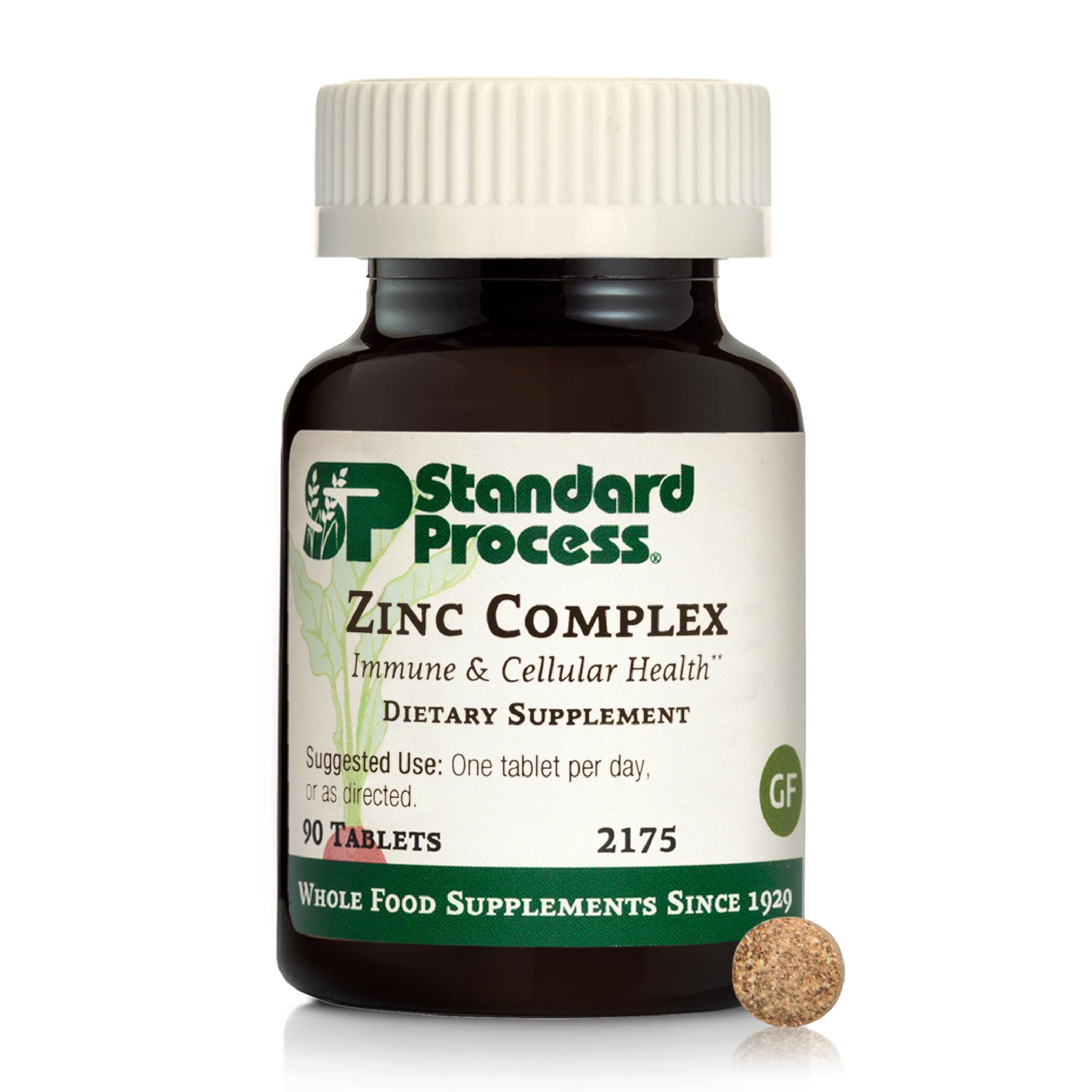 Standard Process Zinc Complex bottle; copper-chelate blend supports enzyme function.