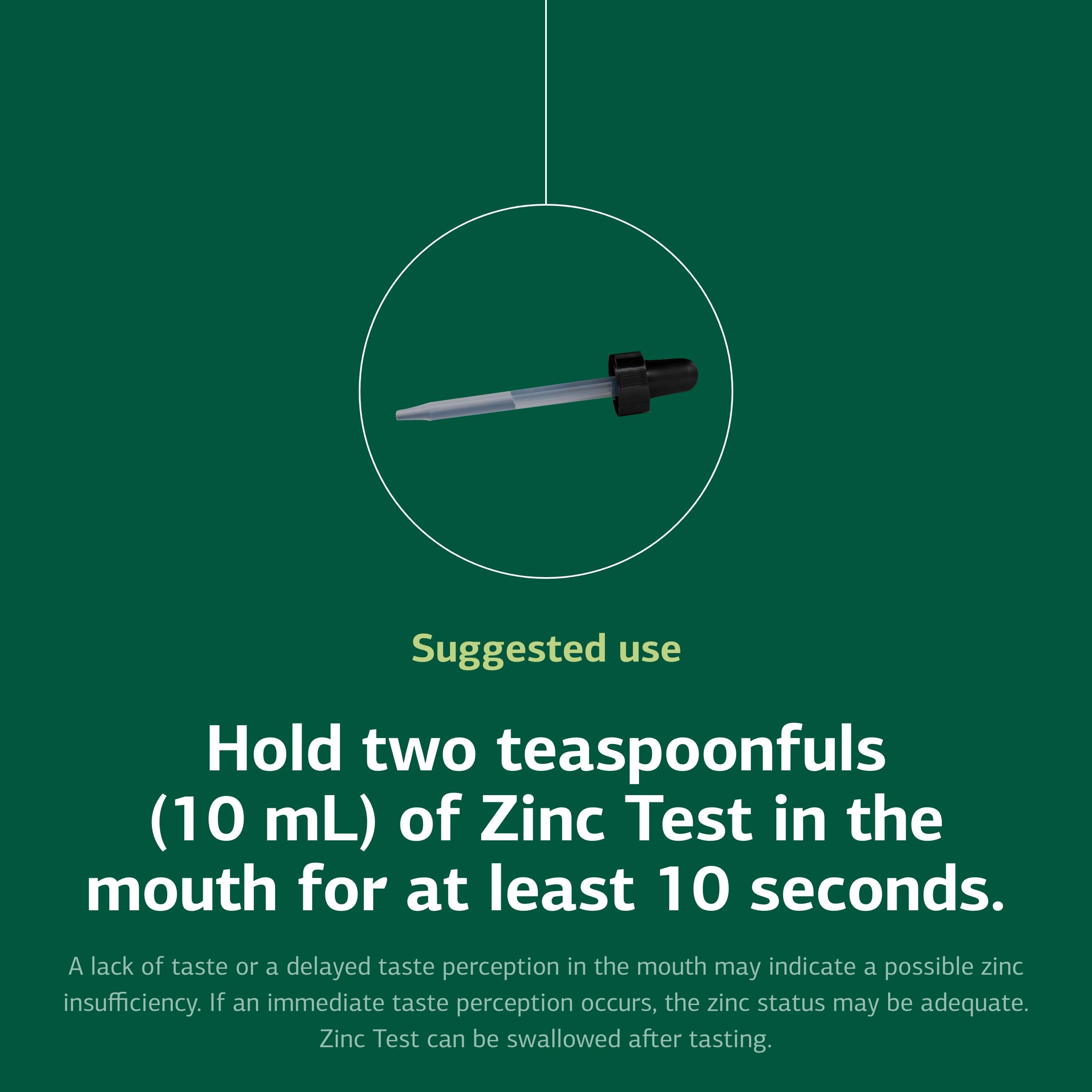 Standard Process Zinc Test packaging box shows product details and origin.