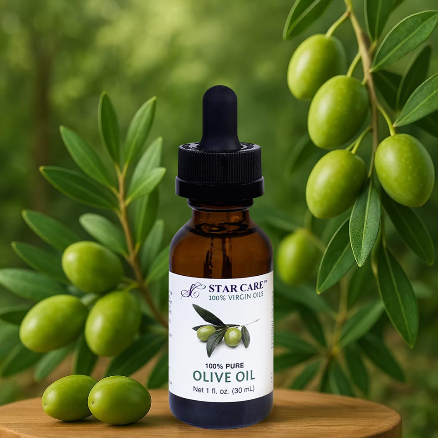 STAR CARE olive oil dropper for precise, easy application