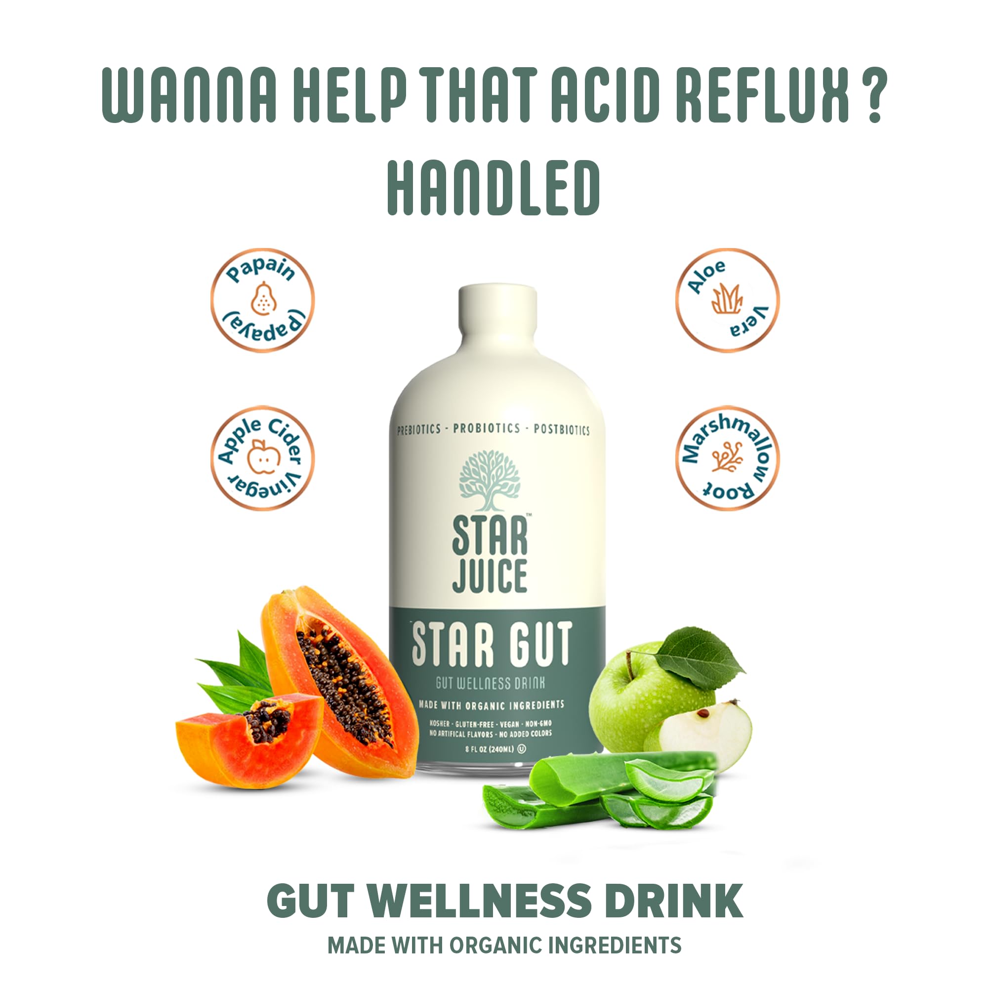Pouring Star Juice into a glass for a balanced meal moment
