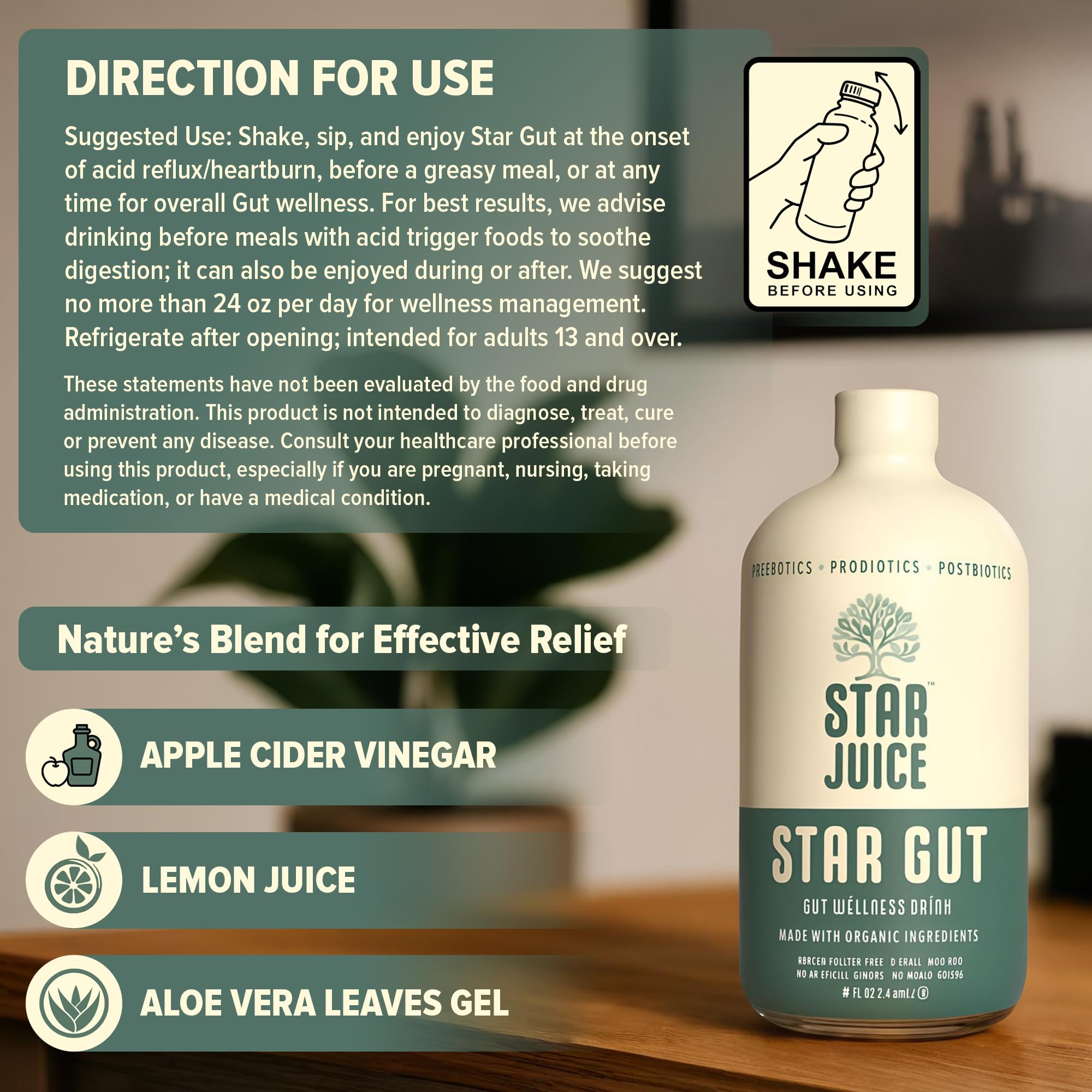 Star Juice vegan and gluten-free label on packaging