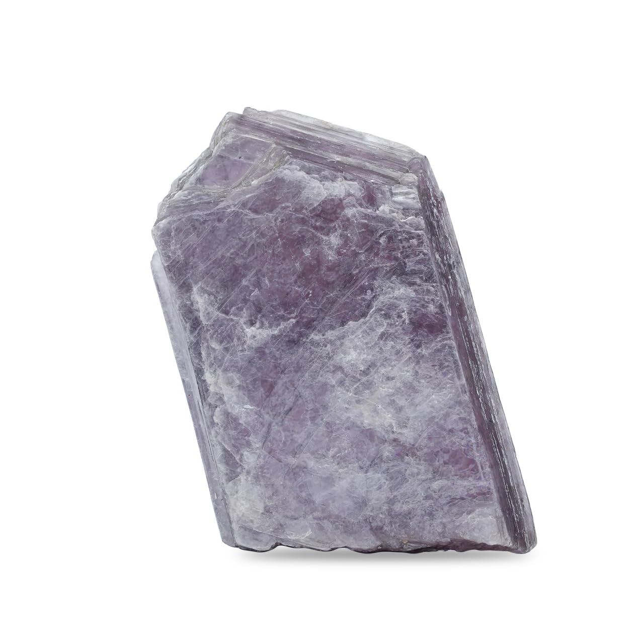 Starborn Lepidolite crystal highlights natural color variation that enhances ambient decor.