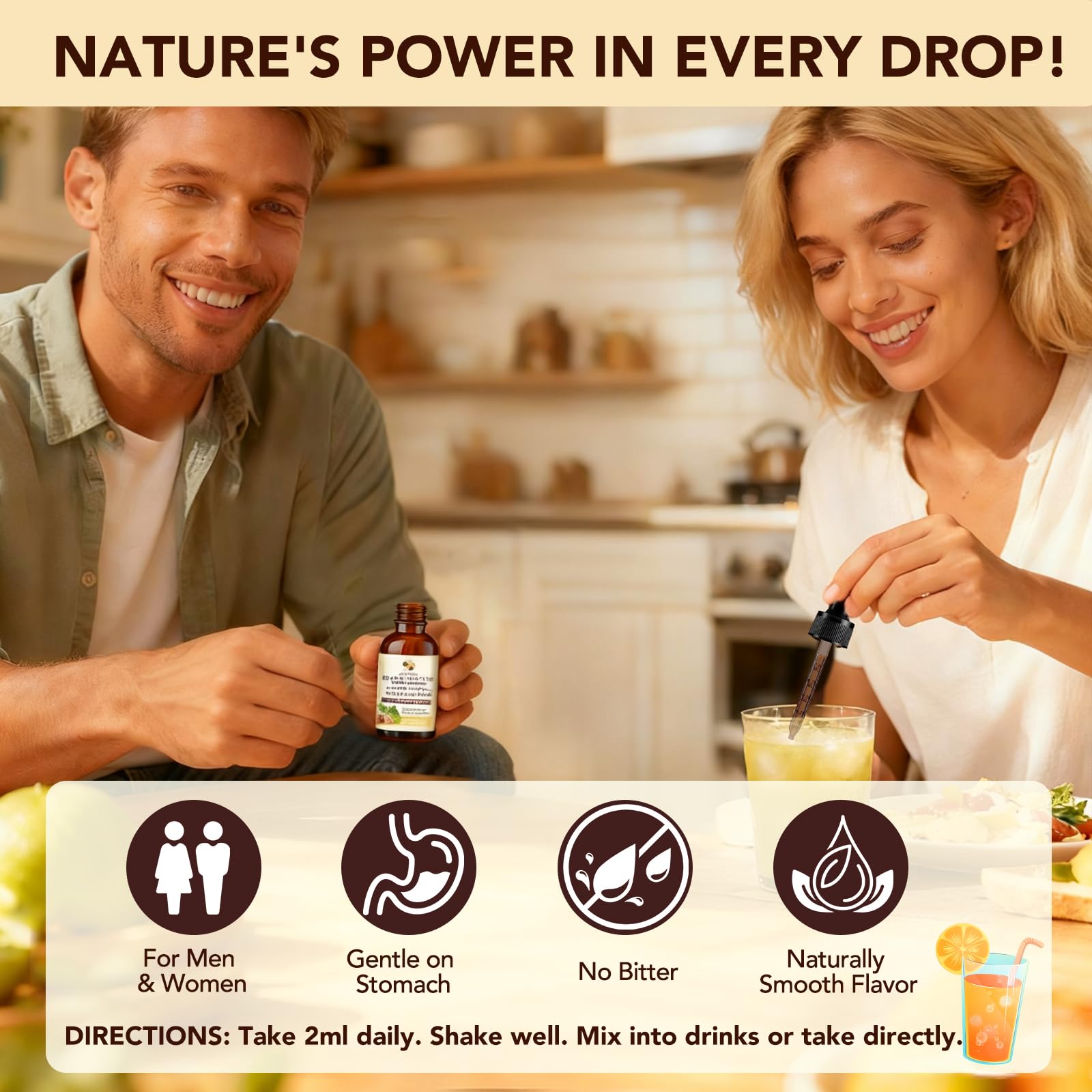 Starisetme bottle drops ready to use for daily gut care.