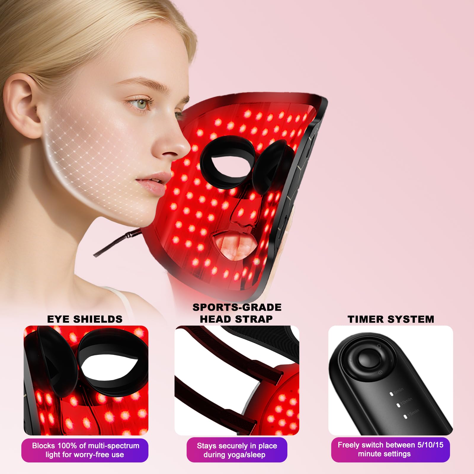 Starkik red light mask seven-color modes for versatile skincare.
