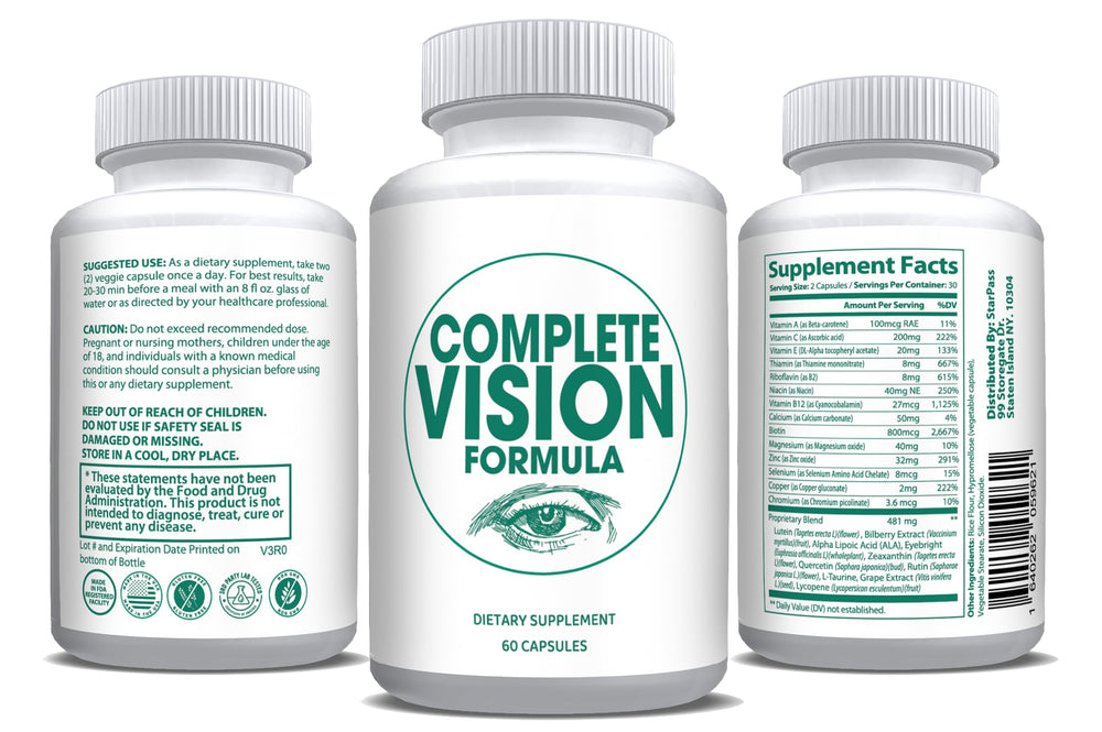 StarPass Labs Complete Vision capsules close-up for easy daily supplementation