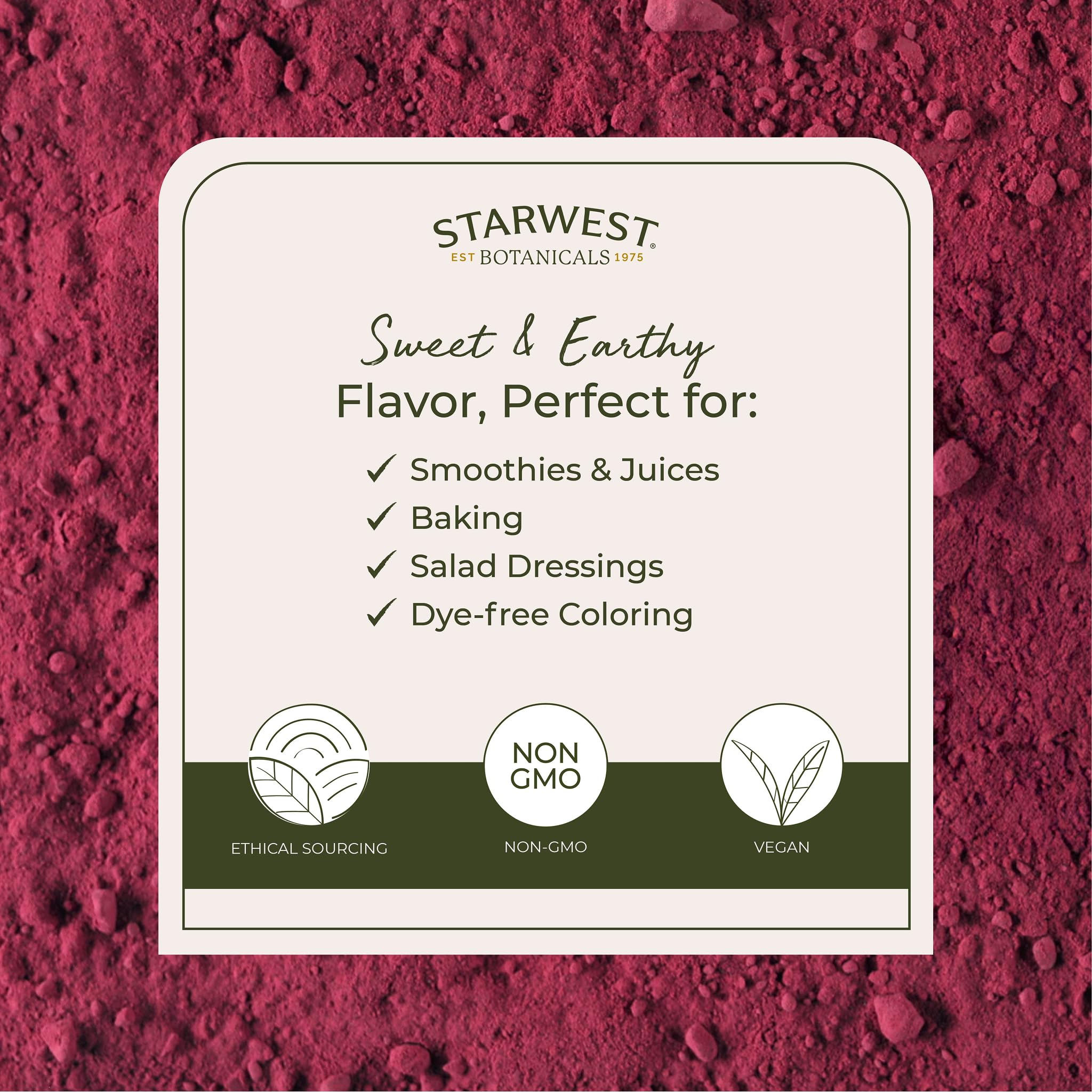 Starwest Beet Root Powder in a smoothie bowl with vibrant color.