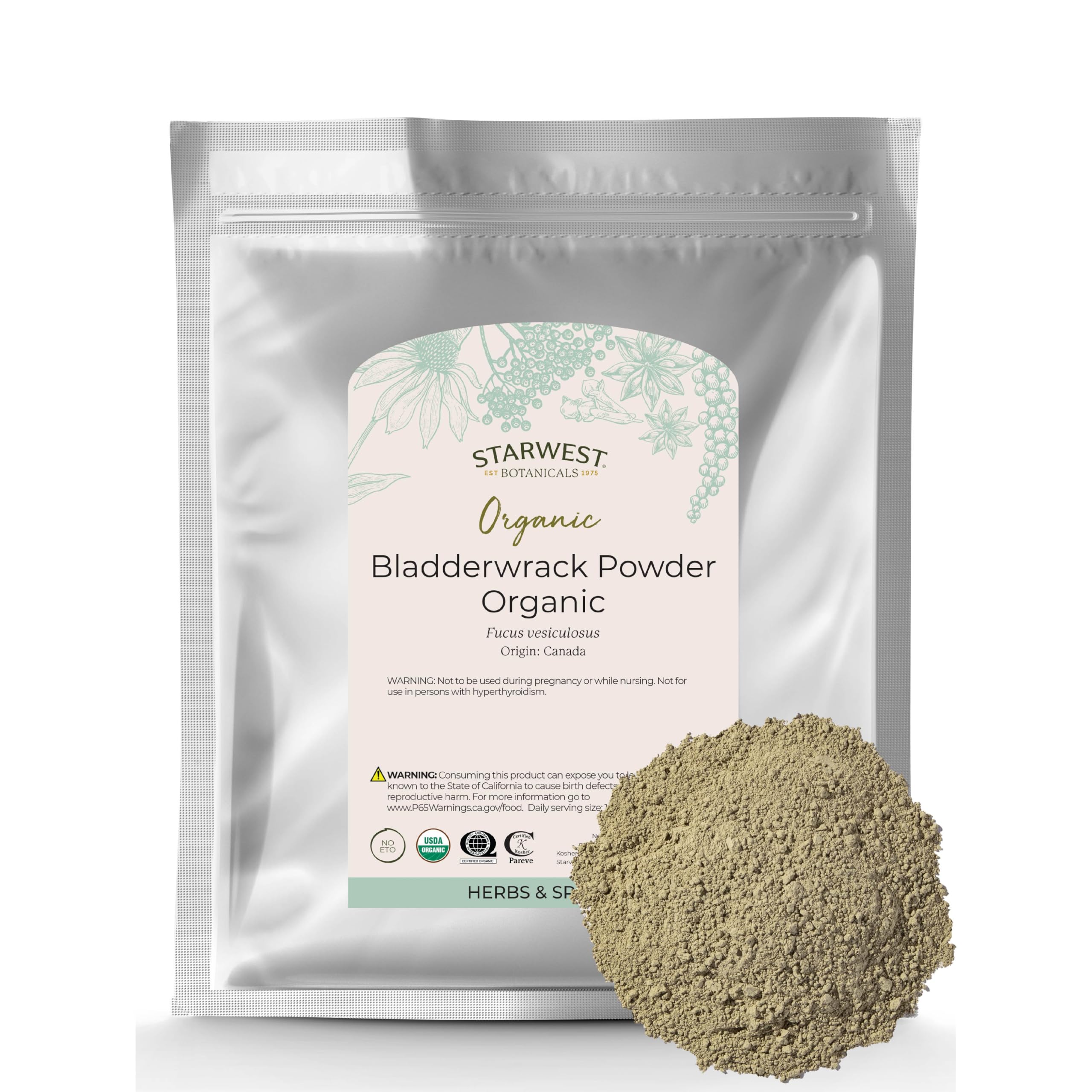 Starwest Bladderwrack powder bag front view for cooking inspiration