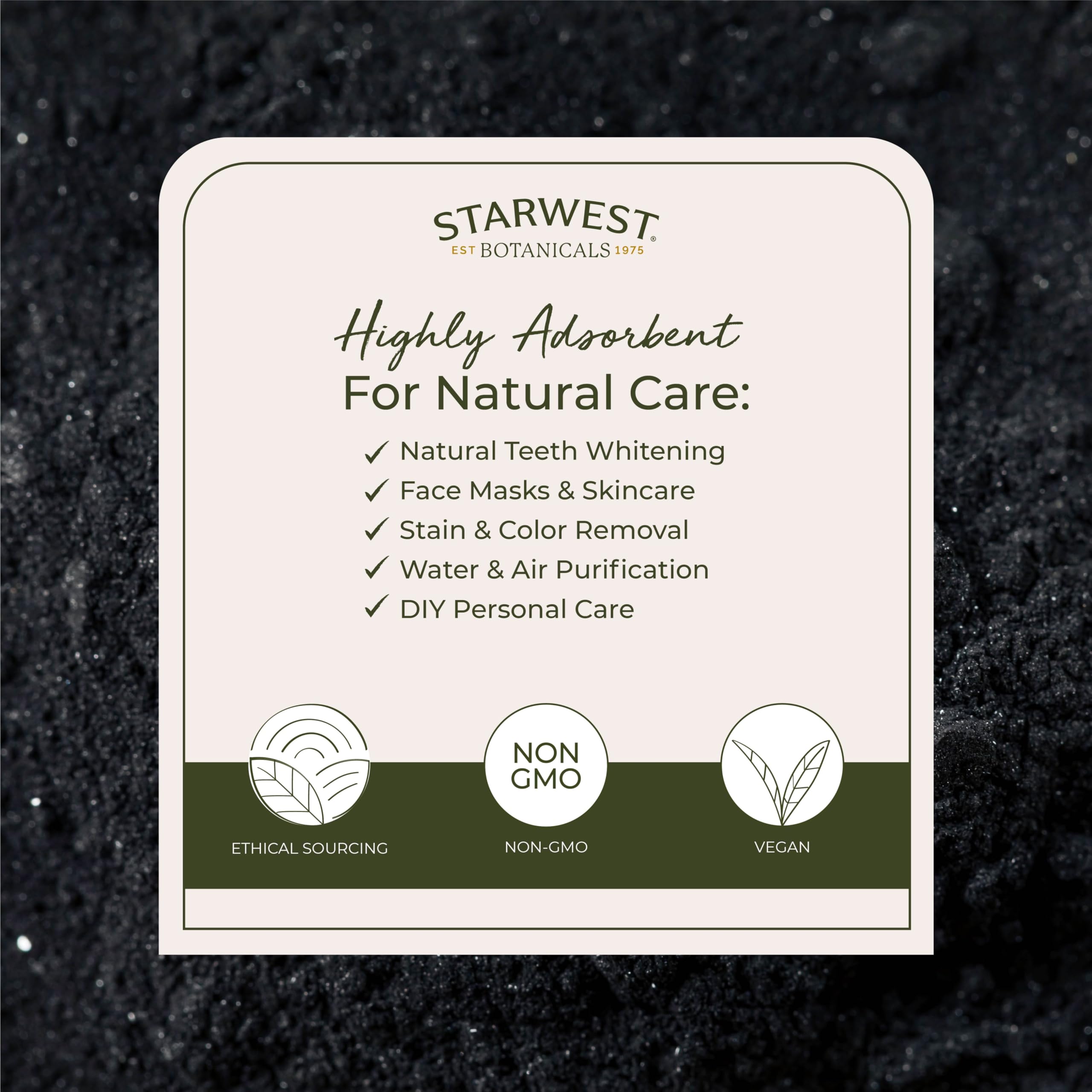 Starwest Botanicals Activated Charcoal Face Mask use for skin detox and purification.