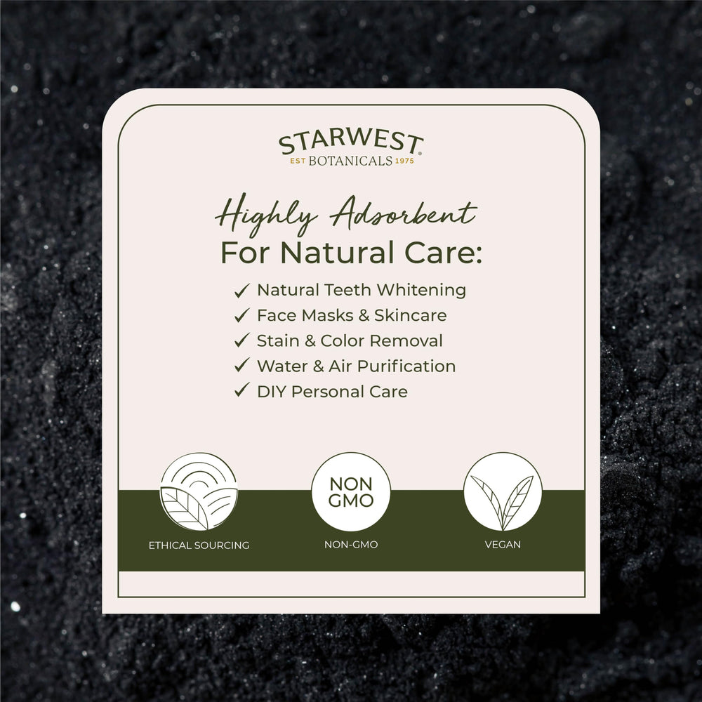 Starwest Botanicals Activated Charcoal Face Mask use for skin detox and purification.