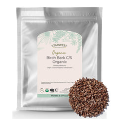 Starwest Botanicals birch bark cut-sifted pieces for tea blends and culinary uses.