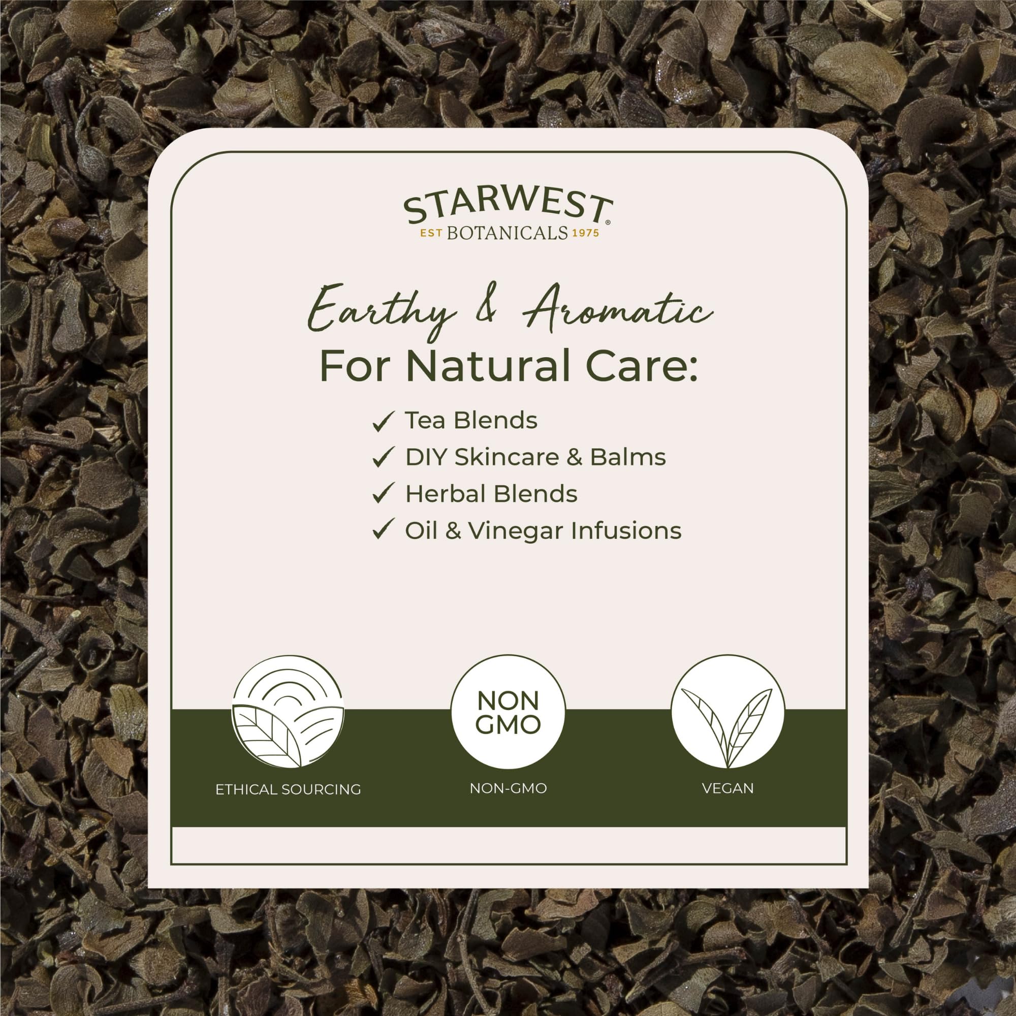 Starwest Botanicals chaparral leaf packaging in resealable bag preserves freshness