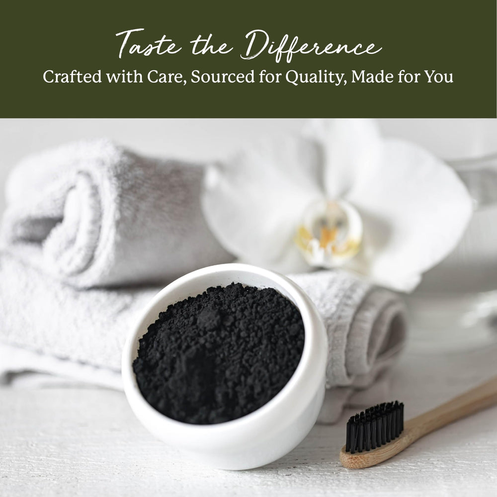 Starwest Botanicals charcoal powder ready for facial mask application.