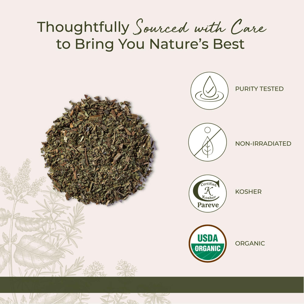 Starwest Botanicals comfrey leaf in a measuring scoop for bulk use