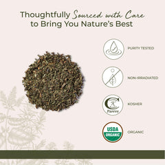 Starwest Botanicals comfrey leaf in a measuring scoop for bulk use