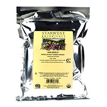 Starwest Botanicals Dandelion Root Powder in a resealable bag preserves freshness for smoothies and tea.
