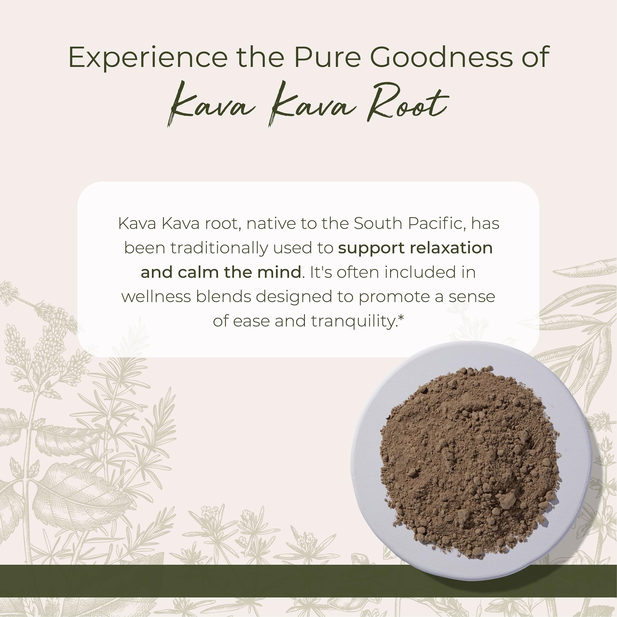 Starwest Botanicals Kava Kava powder with scoop, ideal for calming beverages