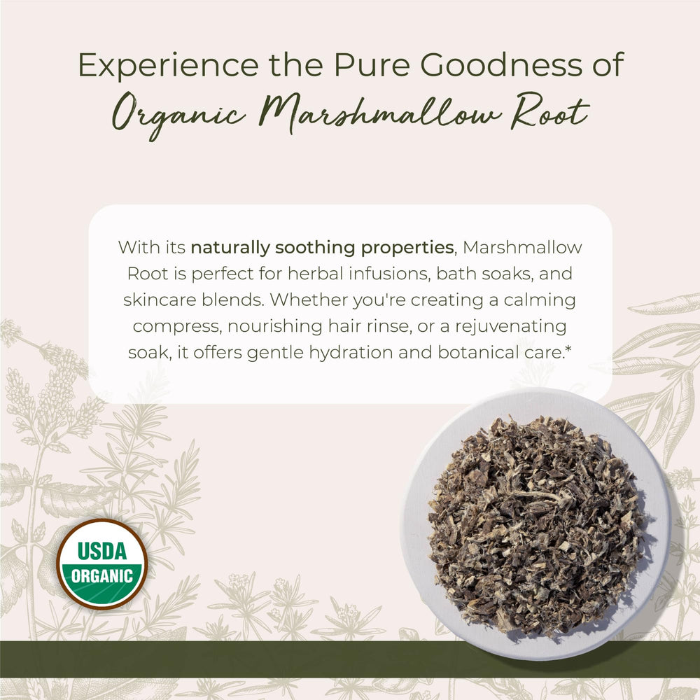 Starwest marshmallow root dried herb bulk ready for infusions and calming aromatics.