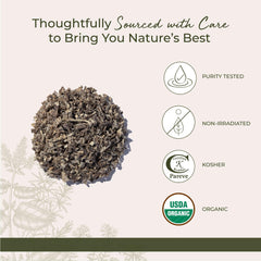 Closeup of Starwest marshmallow root packaging highlighting premium, sustainably sourced herb.