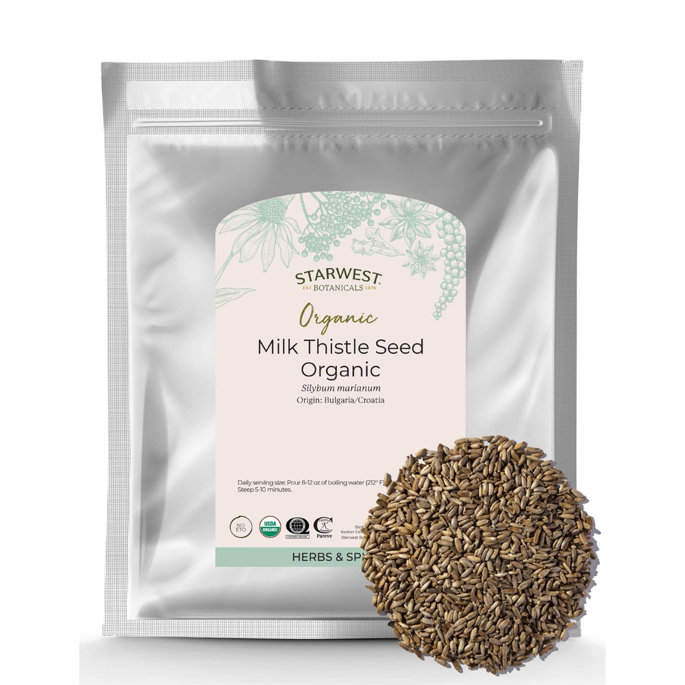 Starwest Botanicals Milk Thistle Seed: loose leaf, great for tea or adding to smoothies and oats.
