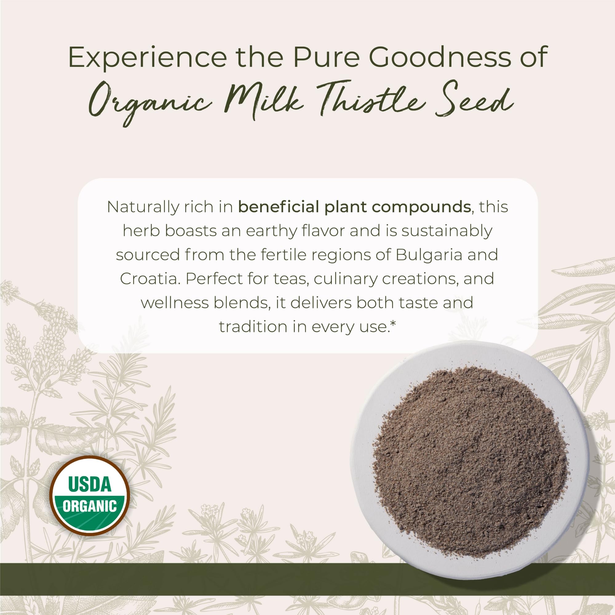 Starwest Milk Thistle Powder blends into smoothies and oatmeal with subtle earthy notes.