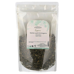 Starwest Botanicals nettle leaf cut and sifted dried leaves, convenient for tea blends.