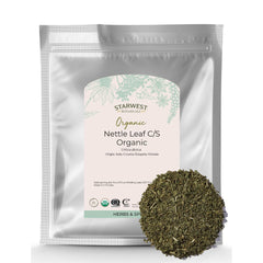 Starwest Botanicals nettle leaf dried cut and sifted, ideal for tea and cooking.