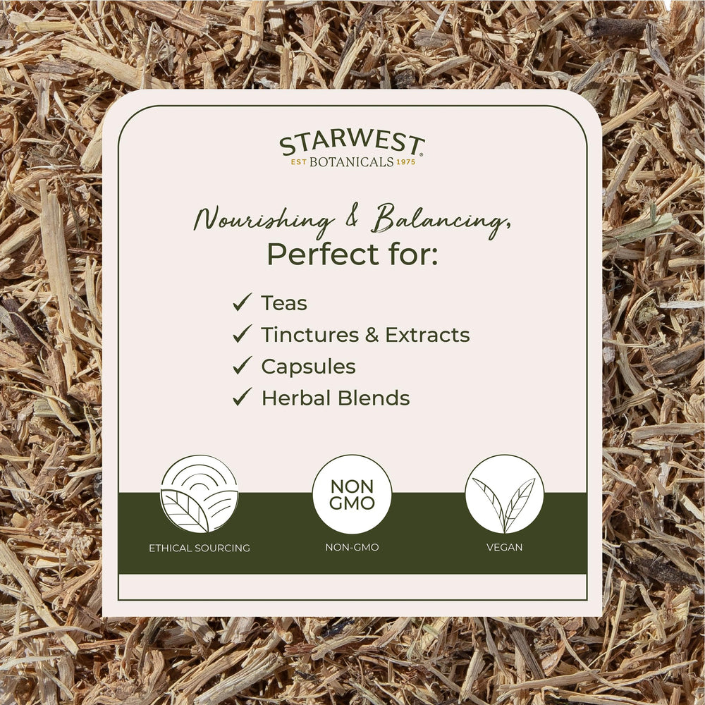 Starwest Botanicals nettle root used in soups and stews with earthy aroma.