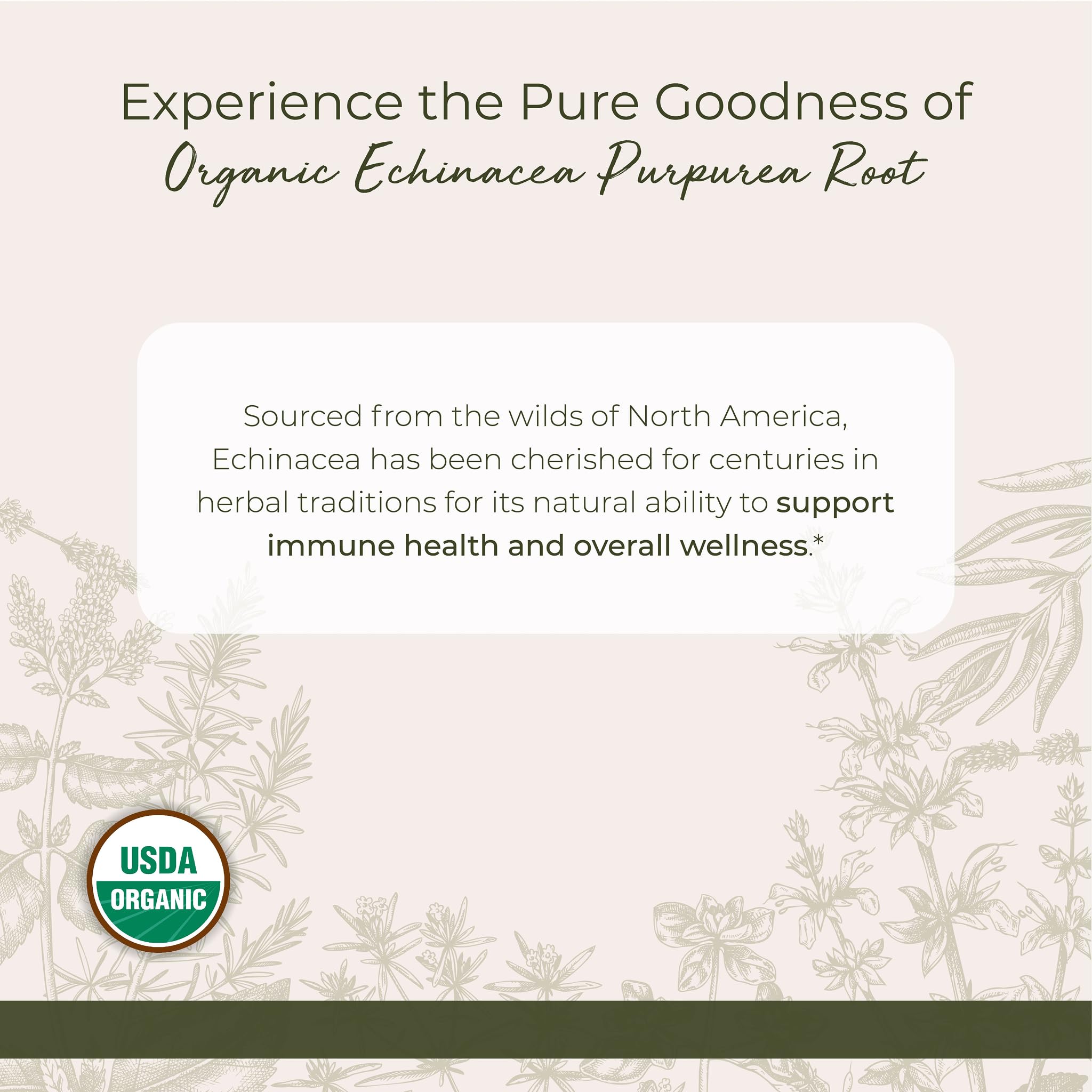 Starwest Botanicals organic certification label on echinacea powder packaging