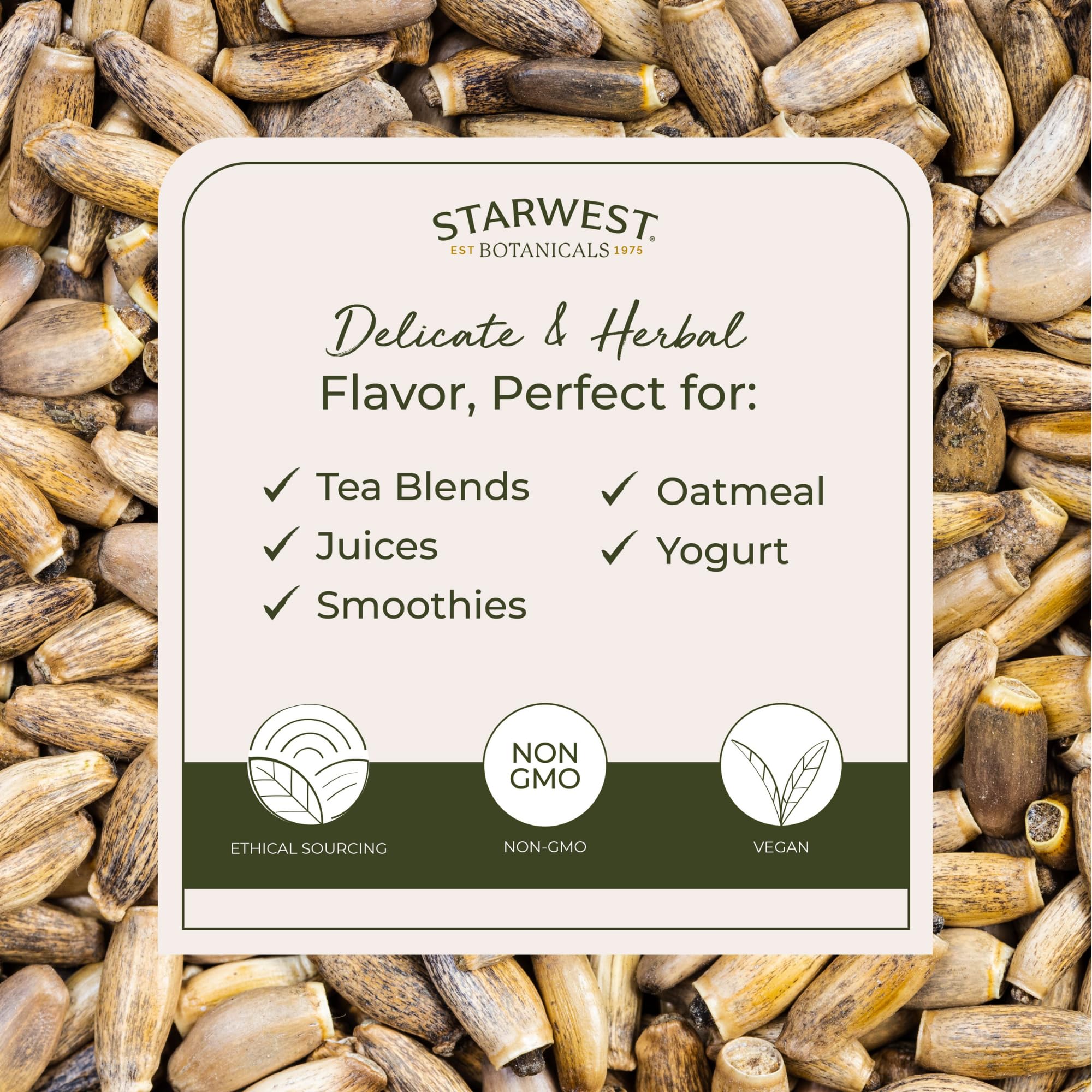 Starwest Botanicals Organic Milk Thistle Seed bag, ready for bulk use.