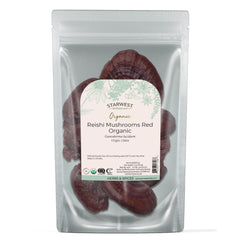 Starwest Botanicals Red Reishi Mushrooms, whole, add earthy depth to teas and broths.